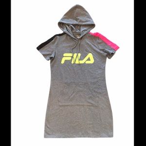 Fila athletic sport hooded neon mini dress
